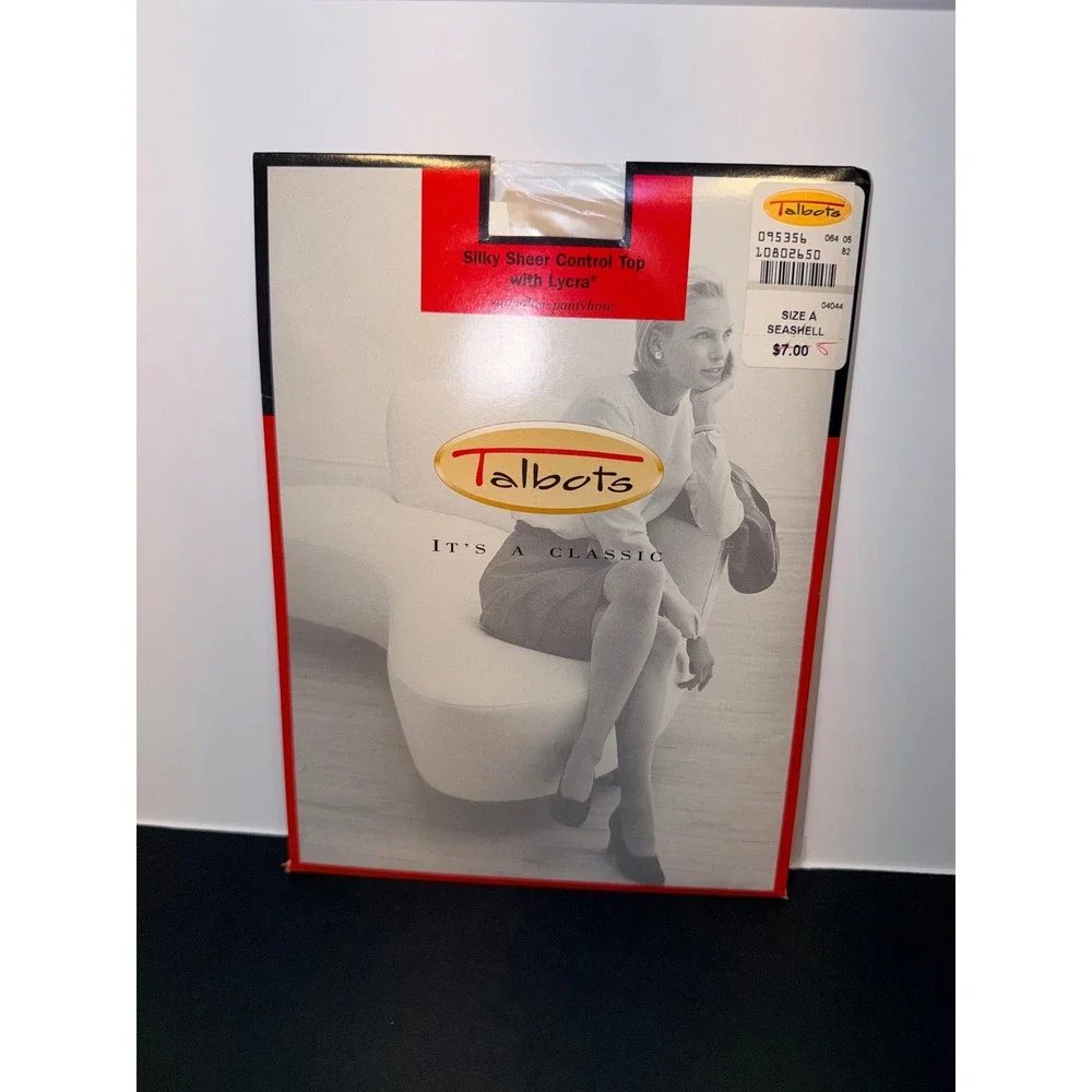 Talbots Silky Sheer Control Top Pantyhose Sandaltoe Seashell Size A 095356 NIP